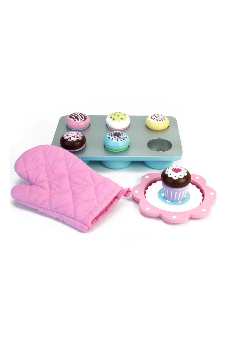 Teamson Kids Sophia's 9-Piece Wood Baking Playset, Main, color, Pink/ Silver/ Aqua