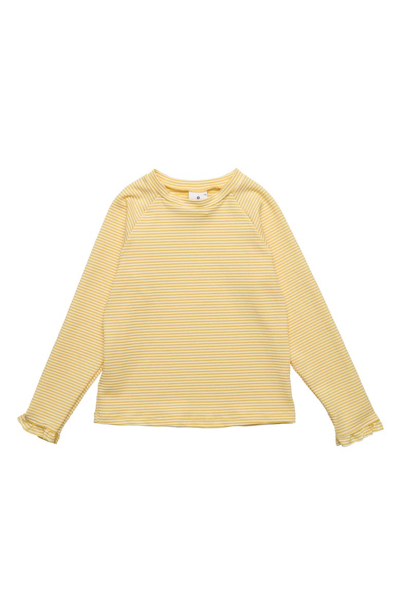 Snapper Rock Kids' Marigold Stripe Long Sleeve Rashguard, Main, color, Yellow