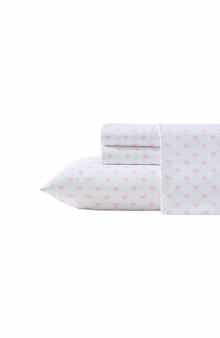 Laura Ashley Lovely Bow Print Microfiber Sheet Set
