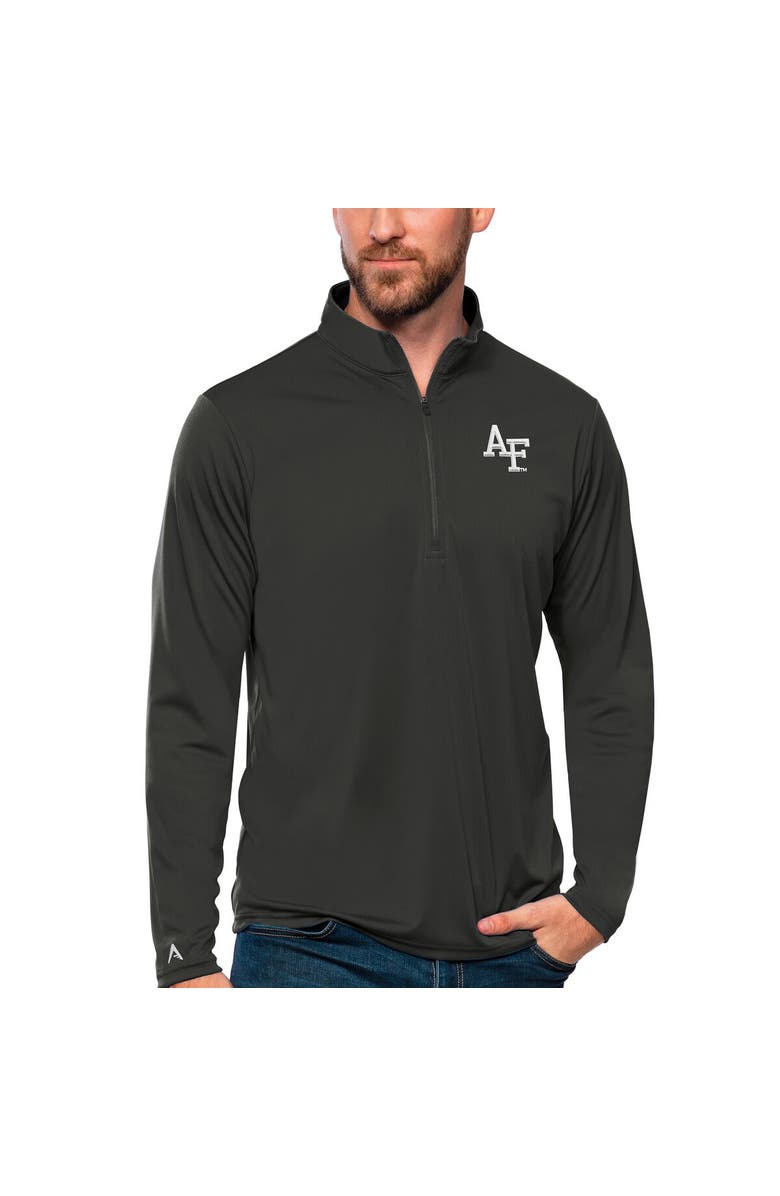 ANTIGUA Men's Antigua Charcoal Air Force Falcons Tribute Quarter-Zip Top, Alternate, color,