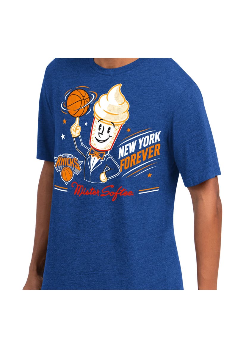 Men's Starter  Royal New York Knicks  Mister Softee Prime Time T-Shirt, Alternate, color, Blue