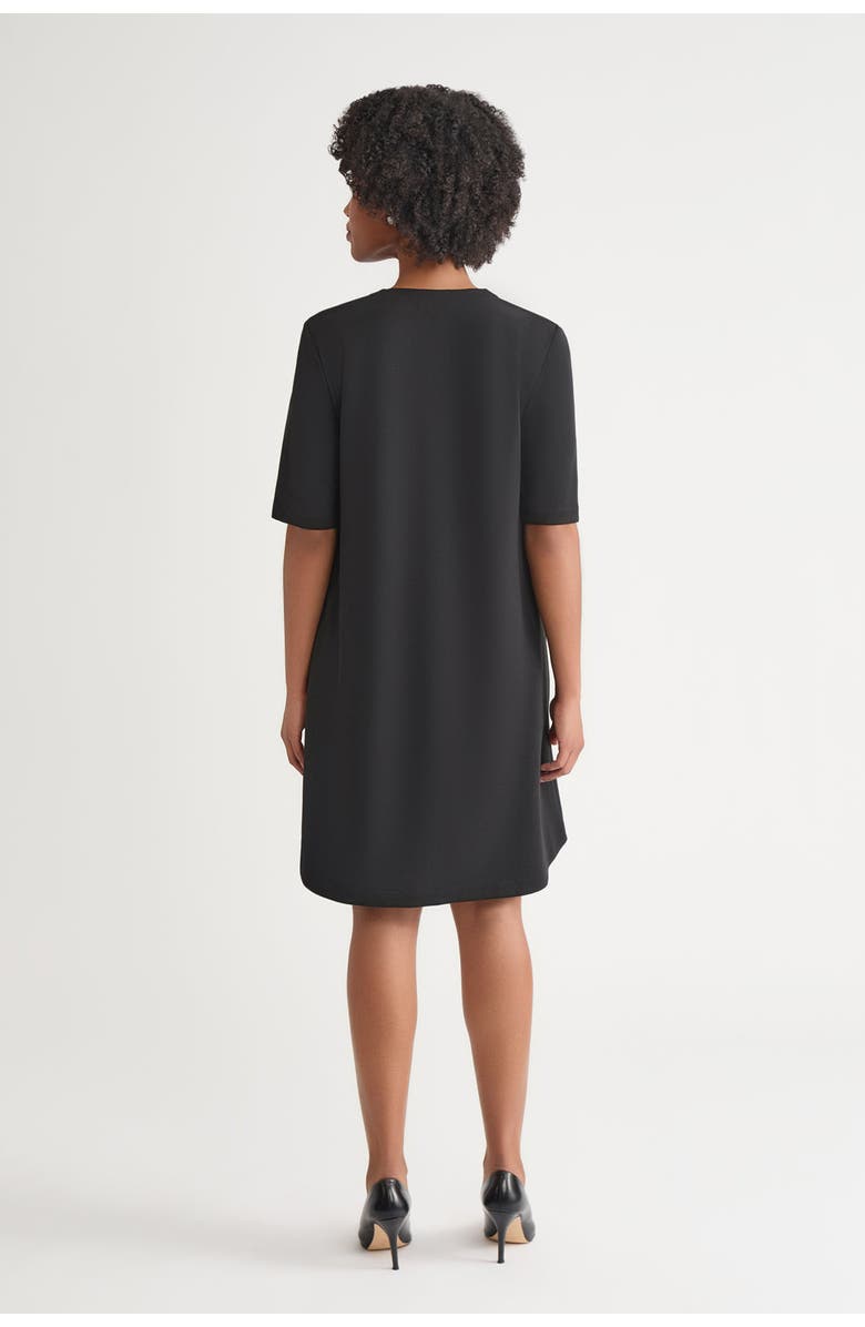 Ming Wang Stretch Crepe A Line Dress, Alternate, color, Black