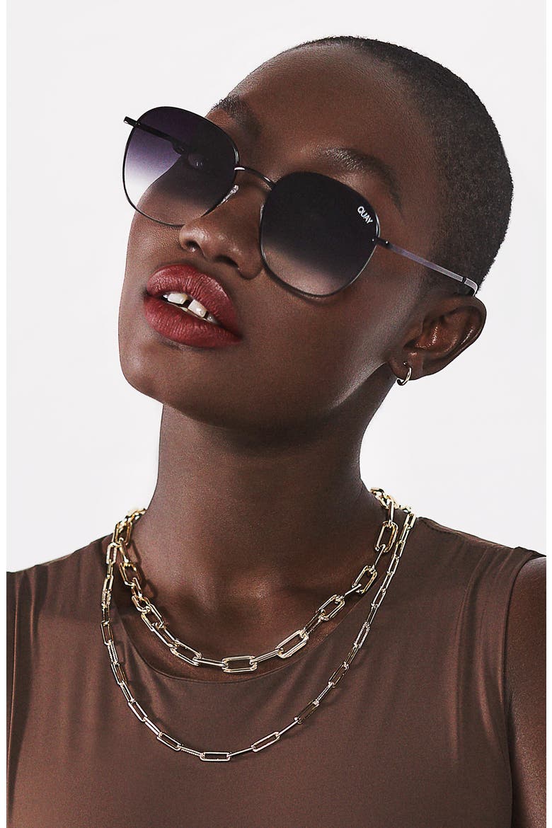 Jezabell 56mm Round Sunglasses, Alternate, color, BLACK/ BLACK FADE