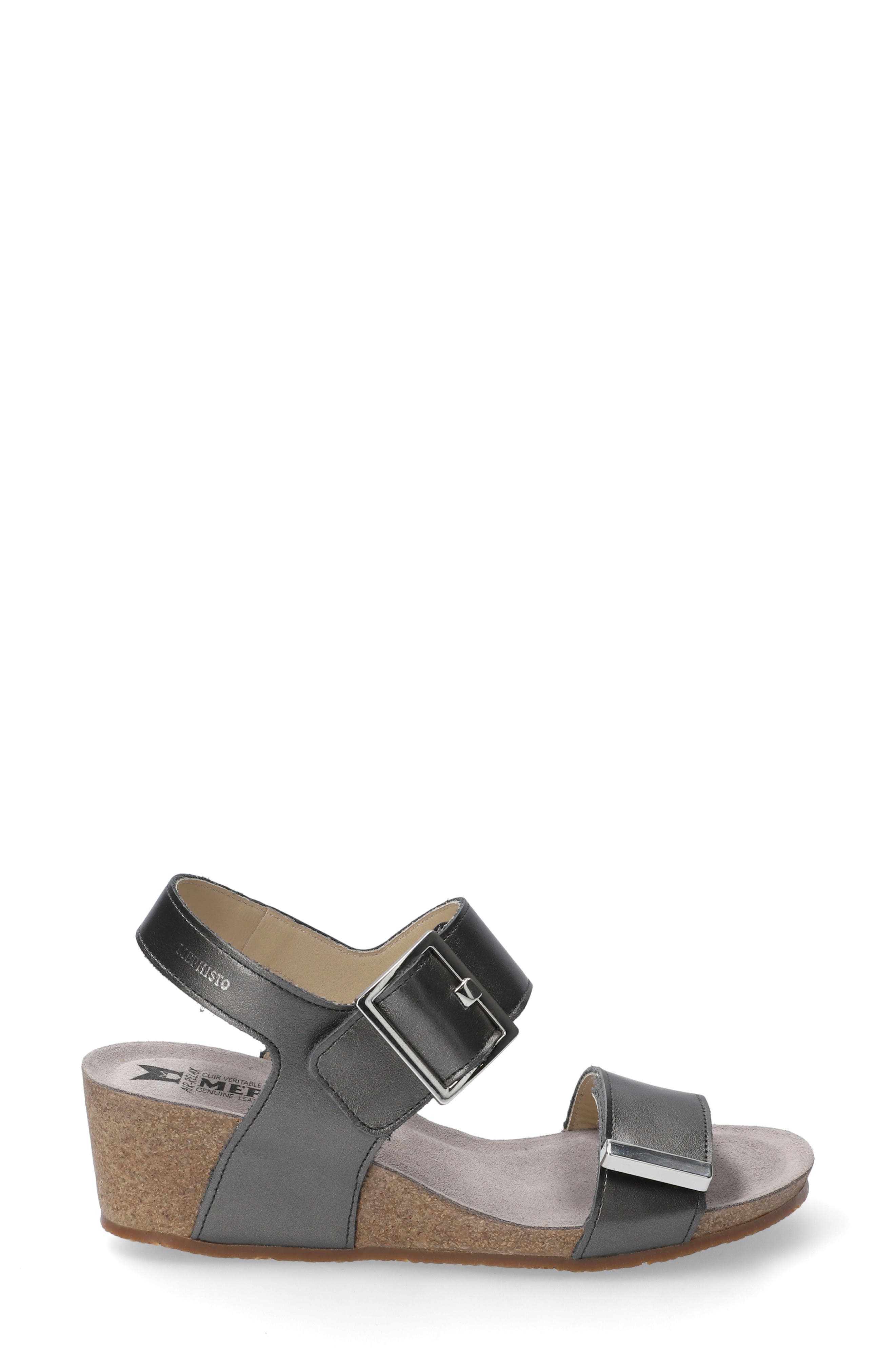 Morgana Wedge Sandal, Alternate, color, GREY LEATHER
