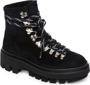 Wanda Genuine Shearling Lug Sole Combat Boot