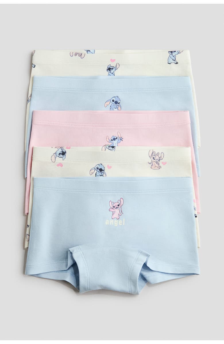 H&M 5-pack Cotton Boxer Briefs, Main, color, Light Blue/Lilo & Stitch