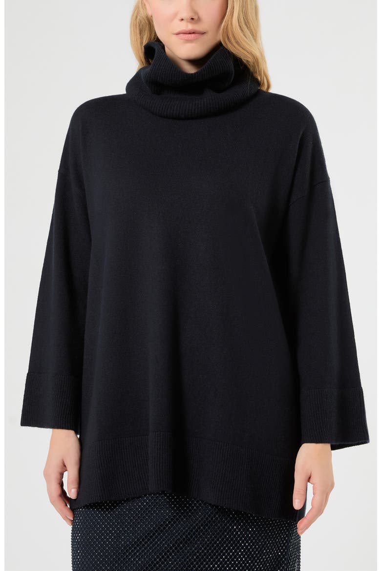 Cashmere Sweater with Removable Collar, Main, color, MIDNIGHT BLUE