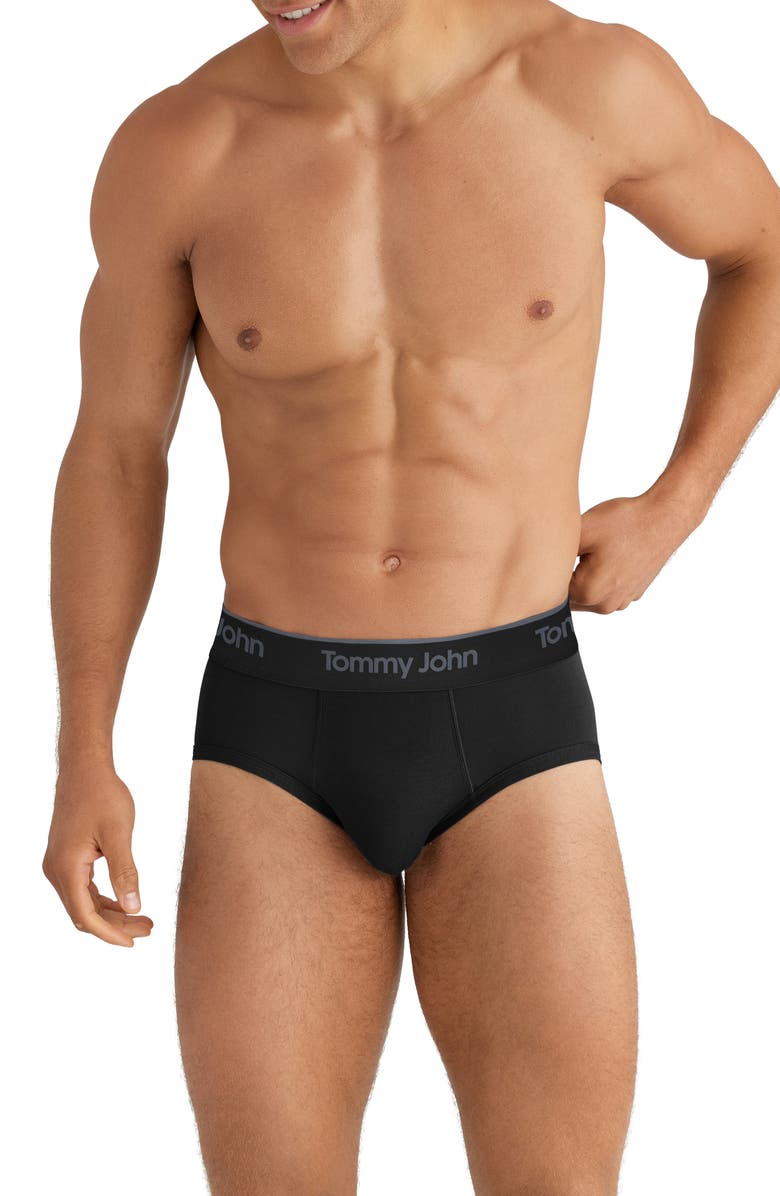Tommy John Second Skin Modal Briefs, Main, color, Black