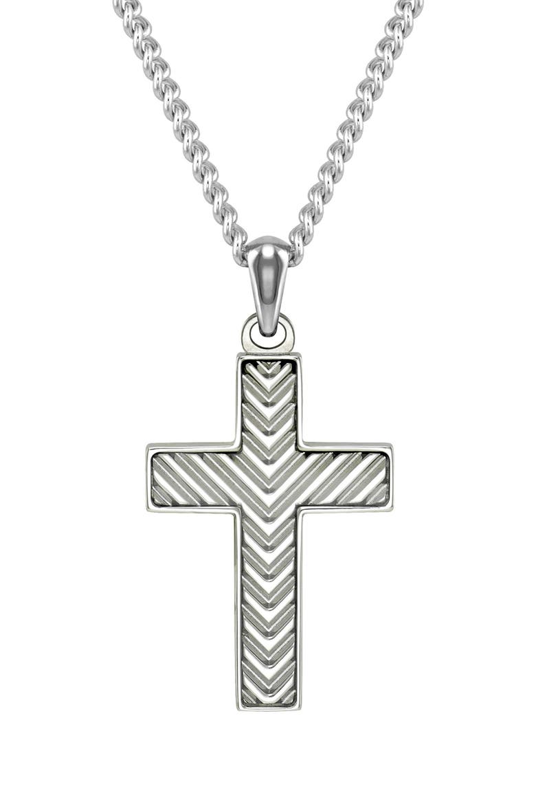 Cross Pendant Necklace, Main, color, SILVER