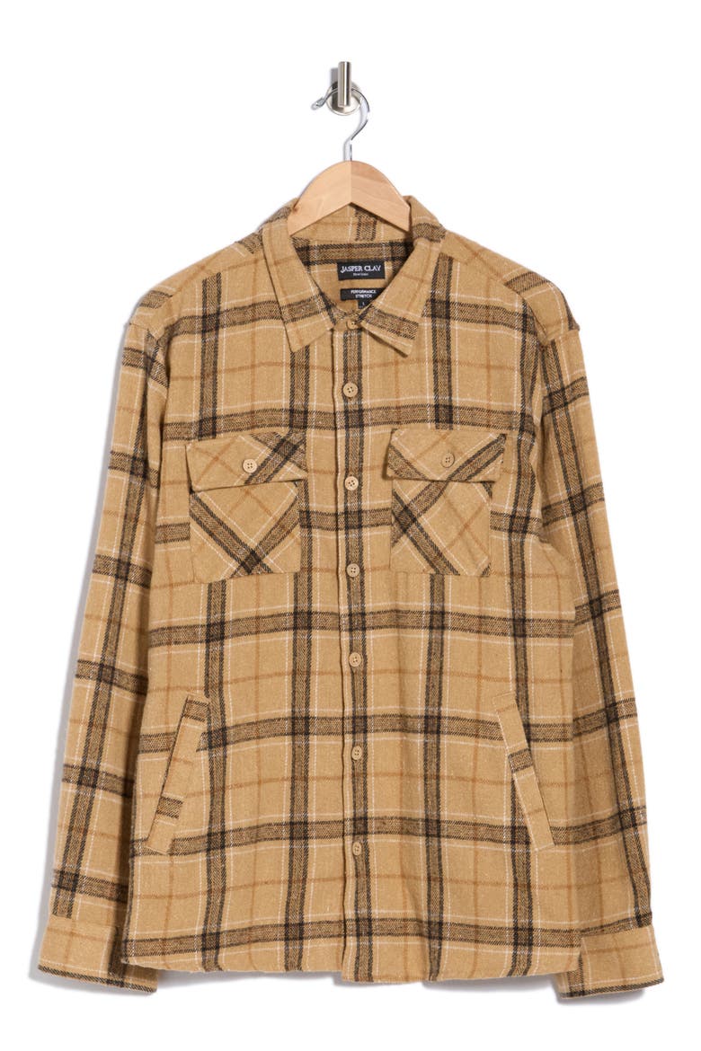 Plaid Shirt Jacket, Main, color, CAMEL