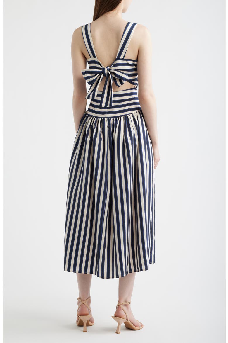 Georgie Stripe Midi Dress, Alternate, color, NAVY STRIPE