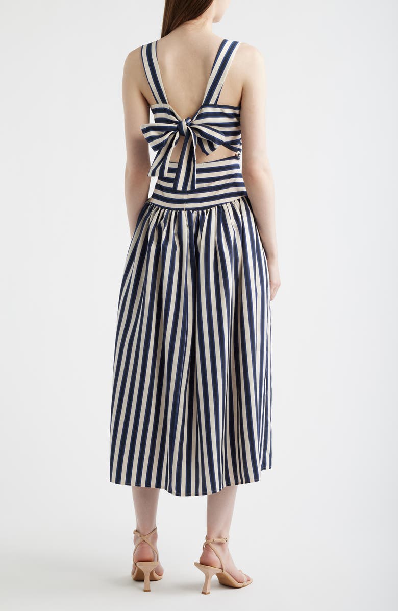 Lucy Paris Georgie Stripe Midi Dress, Alternate, color, Navy Stripe