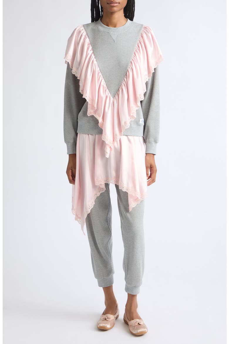 Tumble Waffle Knit Sweatshirt, Main, color, GREY
