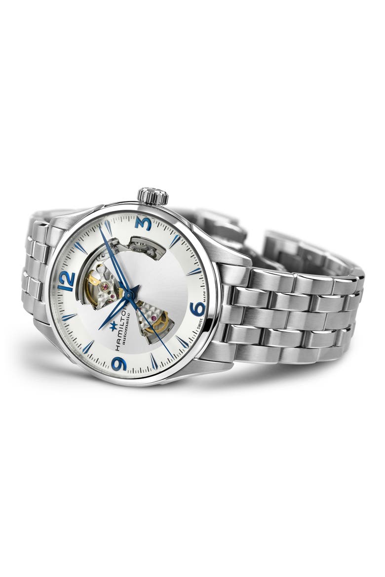 Jazzmaster Skeleton Bracelet Watch, 42mm, Alternate, color, STAINLESS STEEL