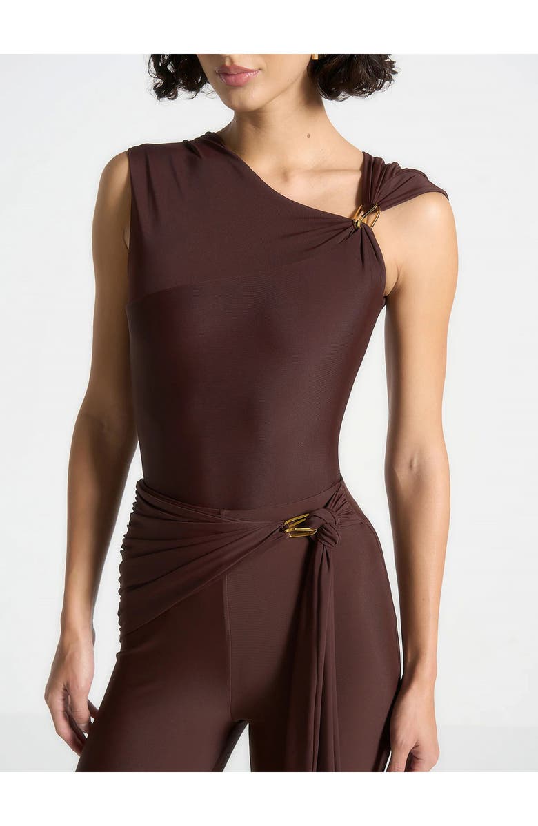 Manière De Voir Bodysuit with Hardware Detail, Alternate, color, Brown