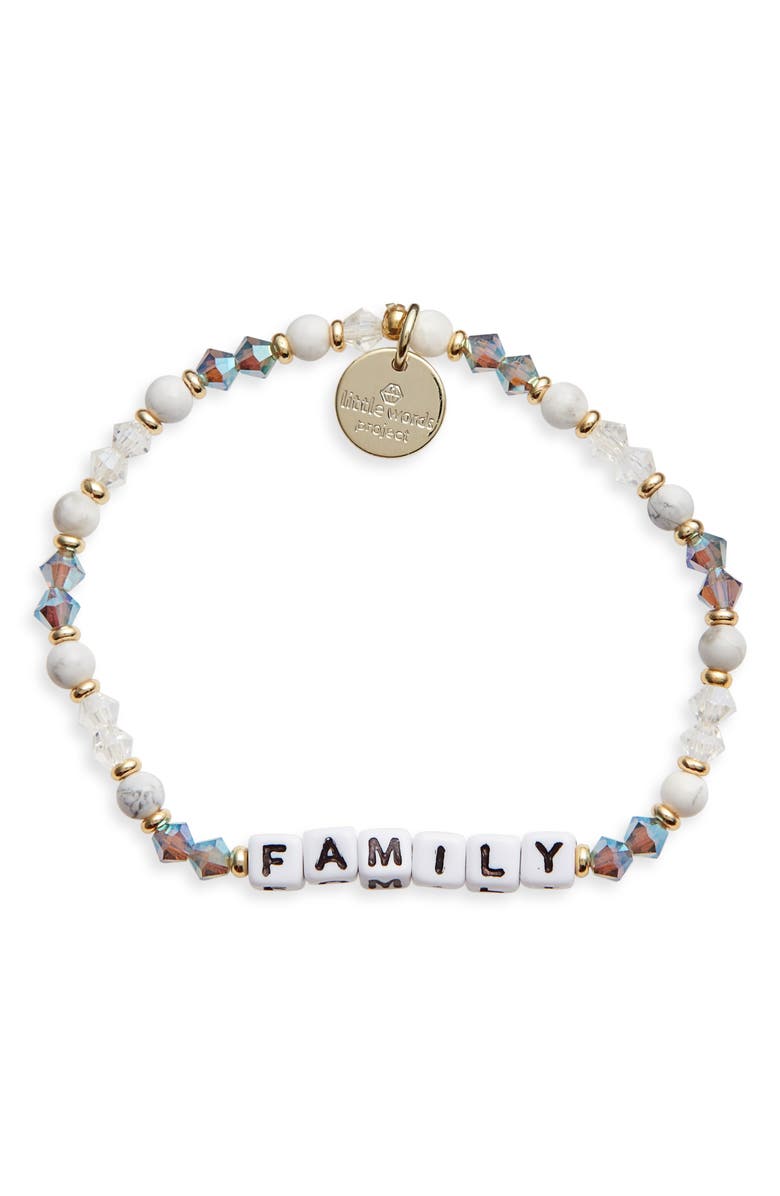Little Words Project Family Beaded Stretch Bracelet, Main, color, 