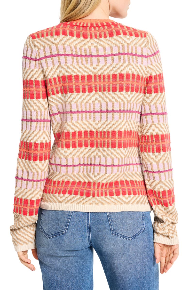 NIC+ZOE Energizer Cotton Blend Cardigan, Alternate, color, Red Multi