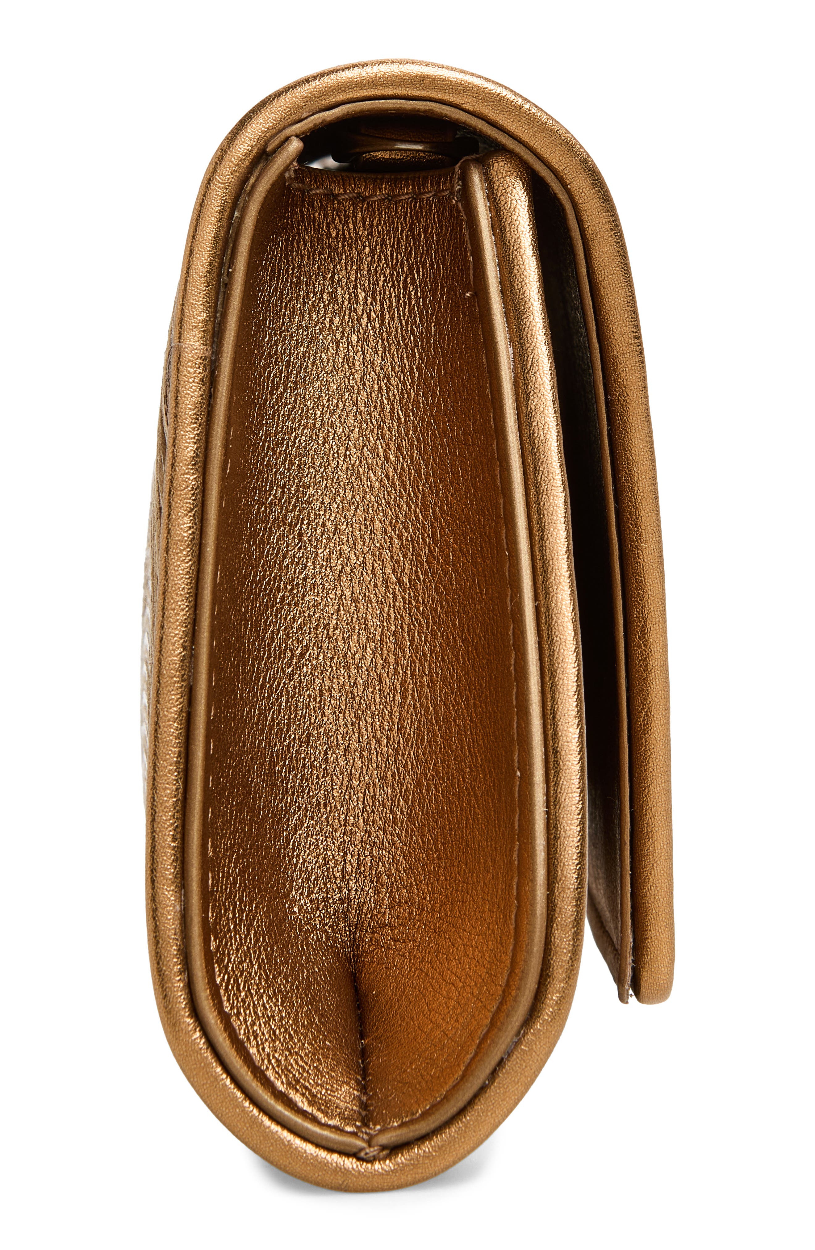 Anouk Leather East/West Clutch, Alternate, color, BRONCEGOLD