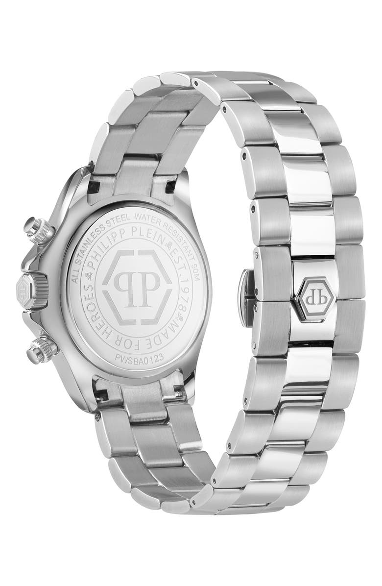PHILIPP PLEIN Nobile Silicone Strap Chronograph Watch, 43mm, Alternate, color, Stainless Steel