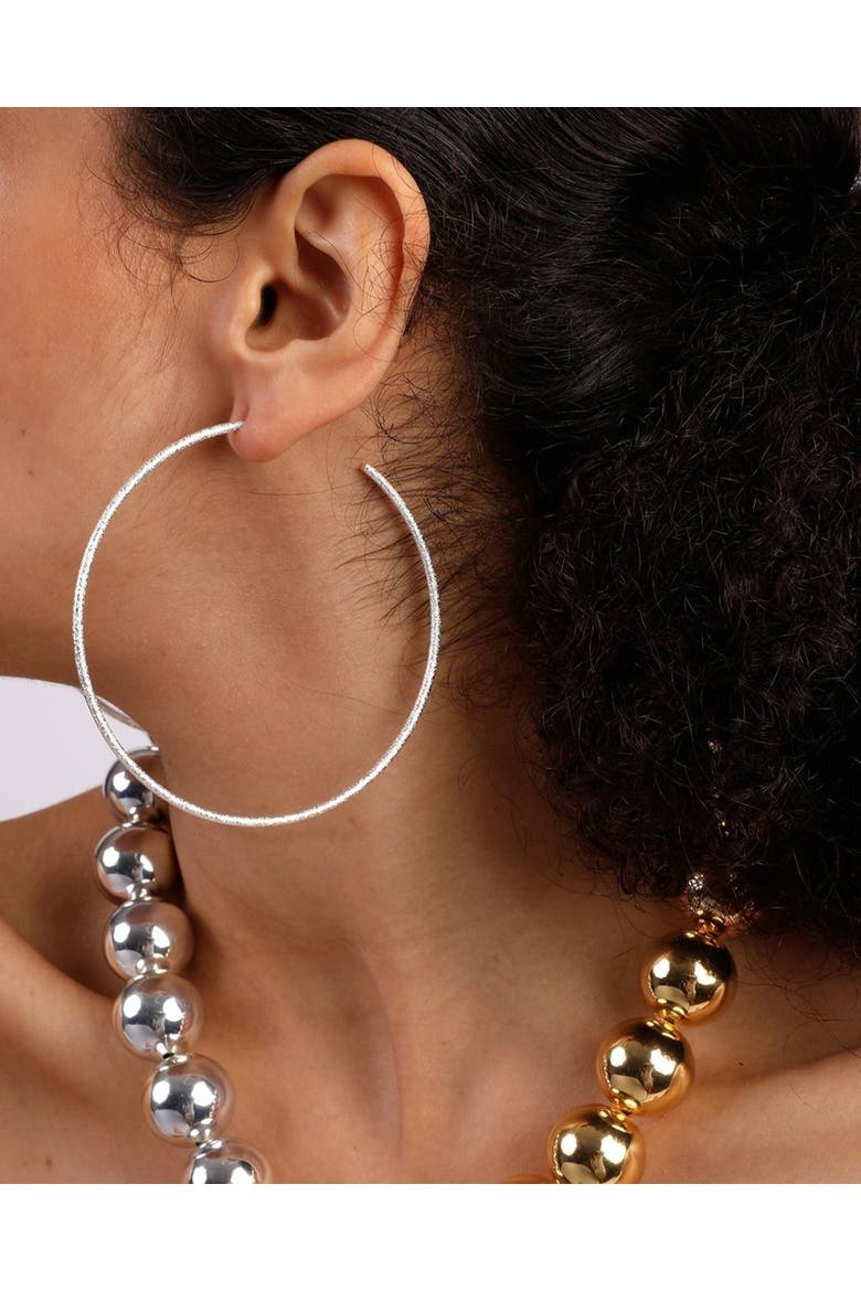 Extra Af Her Hoops, Alternate, color, Silver