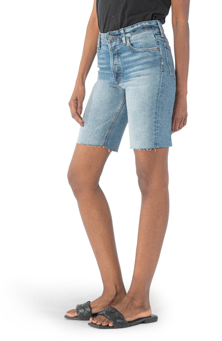 KUT from the Kloth Margot High Waist Cutoff Denim Bermuda Shorts, Alternate, color, 