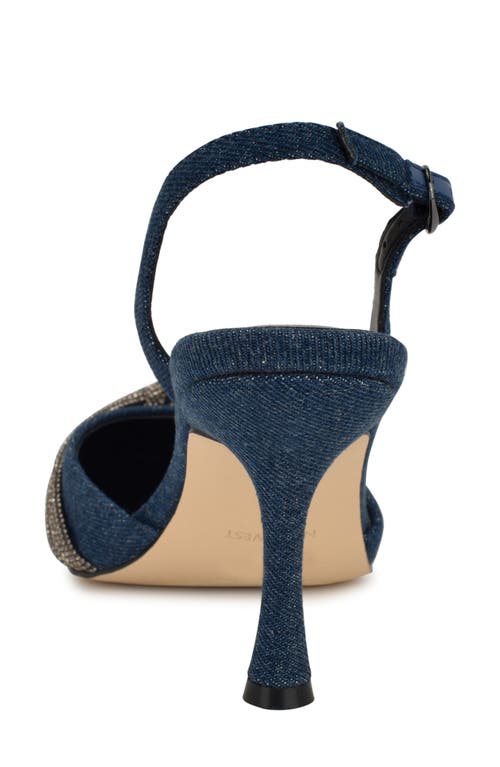 Nine West Women's Deby Embellished Slingback Stiletto Pumps In Dark Blue