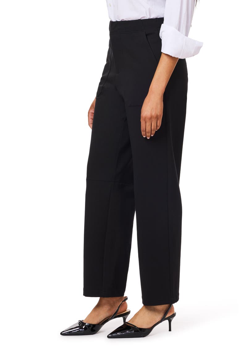 High Waist Barrel Leg Pants, Alternate, color, BLACK NIGHT