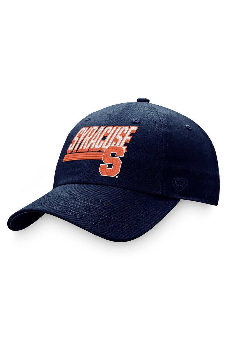 TOP OF THE WORLD Men's Top of the World Navy Syracuse Orange Slice Adjustable Hat, Main, color, Navy
