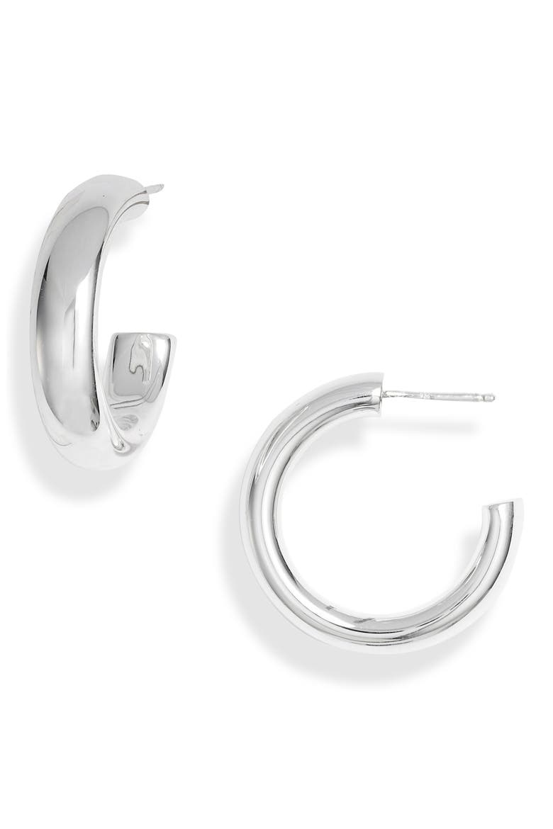 Argento Vivo Medium Chunky Hoop Earrings, Main, color, SILVER