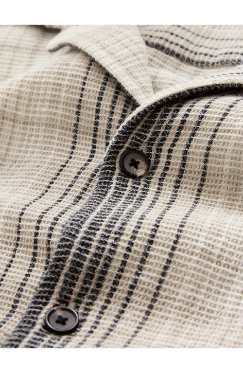 John Varvatos Dane Camp Collar Button-up Shirt In Chalk