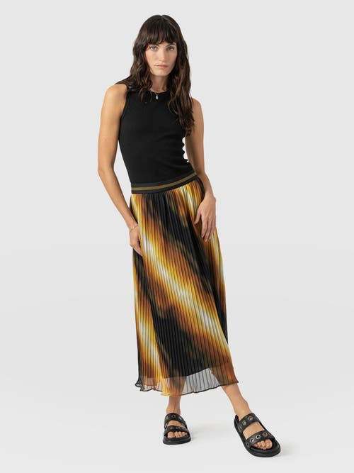 Saint + Sofia Aria Pleated Skirt In Yellow