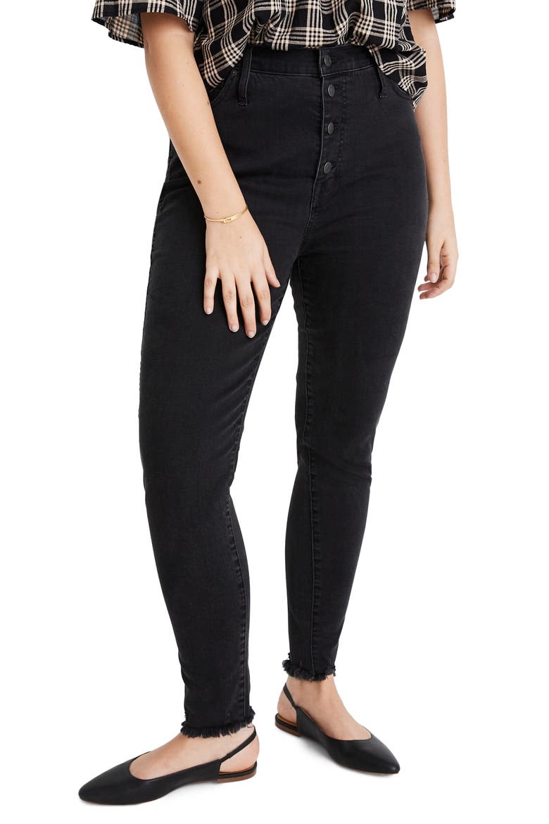 10-Inch High Waist Skinny Jeans Button-Through Edition, Alternate, color, BERKELEY WASH