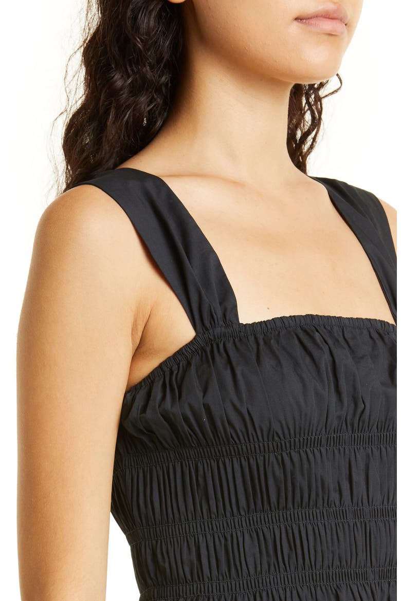 Ida Shirred Peplum Top, Alternate, color, BLACK