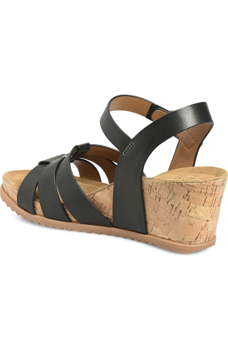 Comfortiva Taralyn Wedge Sandal, Alternate, color, Black/ Black