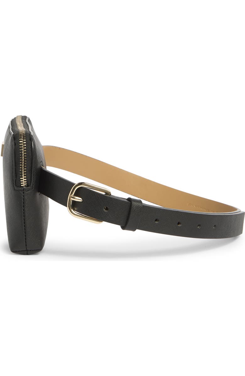 Kate Spade New York saffiano top zip belt bag, Alternate, color, Black