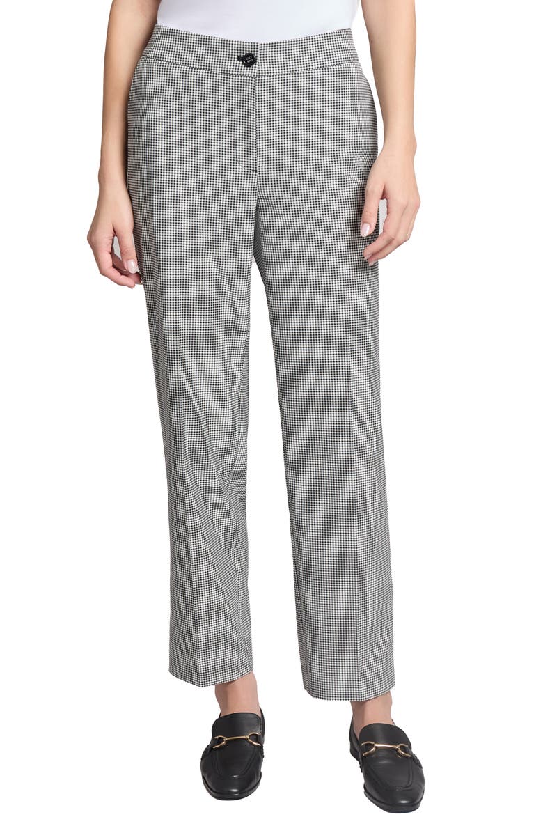 Jones New York Microcheck Ankle Straight Leg Pants, Main, color, 