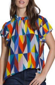 APNY Allover Print Flutter Sleeve Shirt