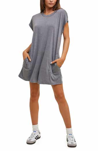 Short Sleeve Melange Knit Romper