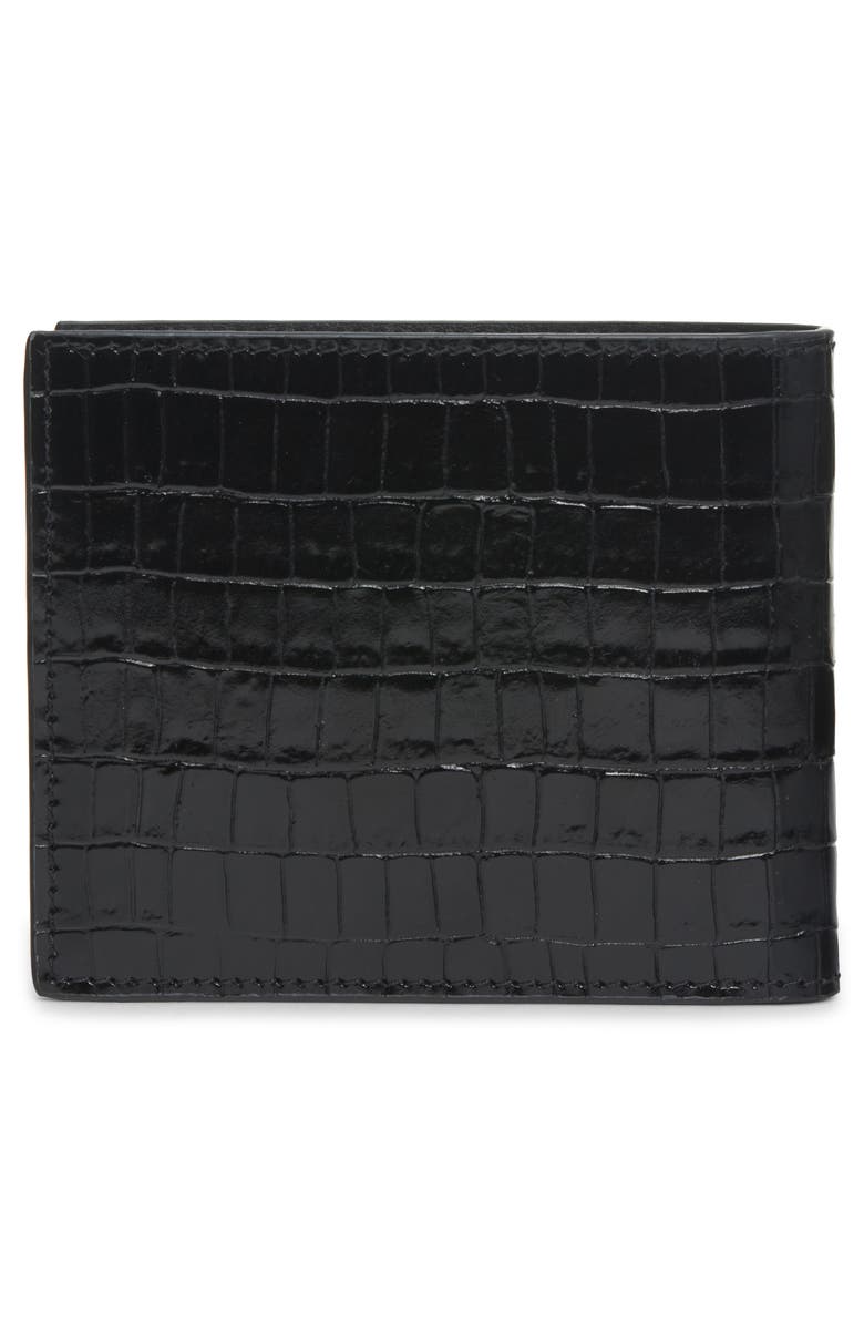 TOM FORD T-Line Croc Embossed Patent Leather Bifold Wallet, Alternate, color,