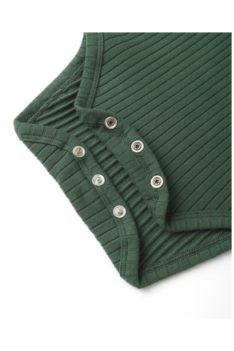 Kids' Shoulder Ruffle Long Sleeve Bodysuit, Alternate, color, GREEN