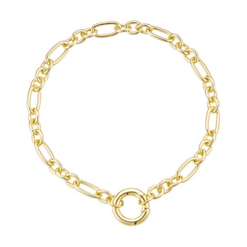 Untamed Petals Classic Link Charm Bracelet In Gold
