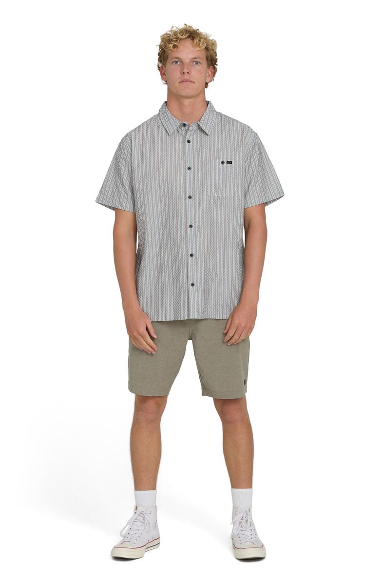 Billabong Sundays Stripe Jacquard Short Sleeve Cotton Button-Up Shirt, Alternate, color, 