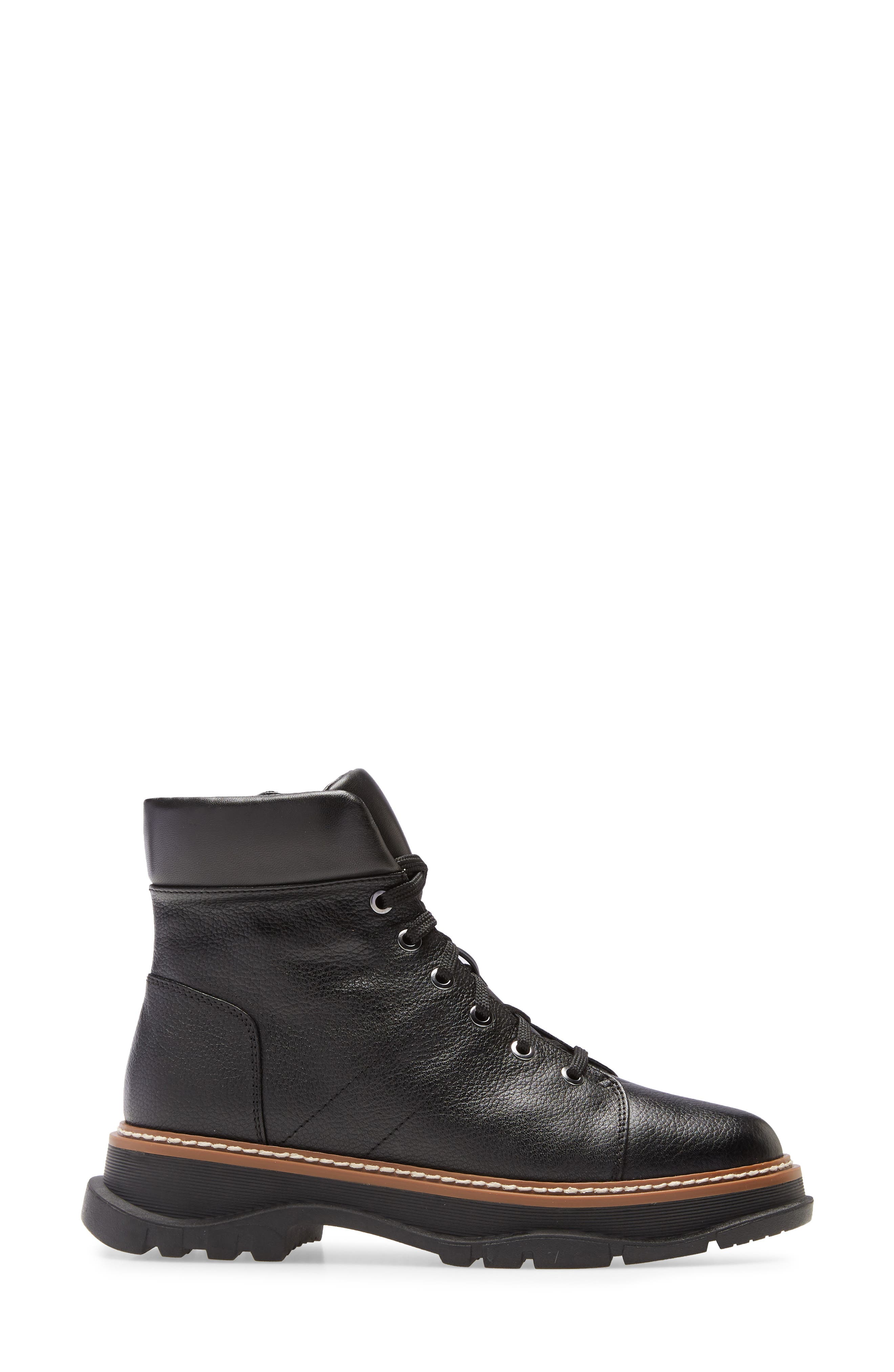 Linea Paolo Boca Lace-Up Boot, Alternate, color, Black Leather