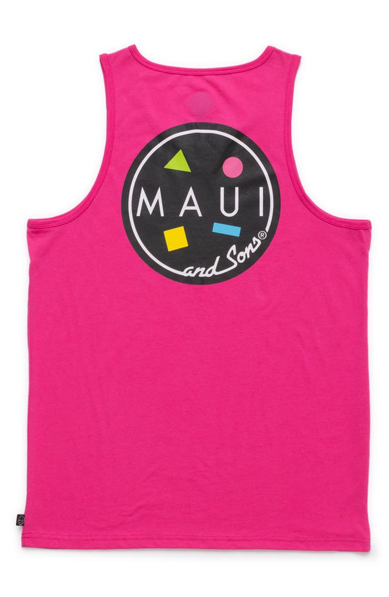 Maui & Sons Neon Cookie Logo Graphic Tank, Alternate, color, Neon Pink