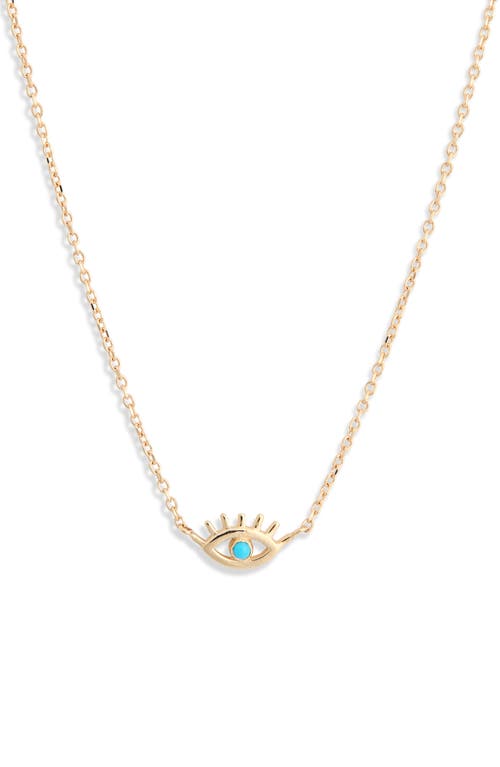 Anzie x Mel Soldera Turquoise Evil Eye Pendant Necklace in Turquoise/Aqua 