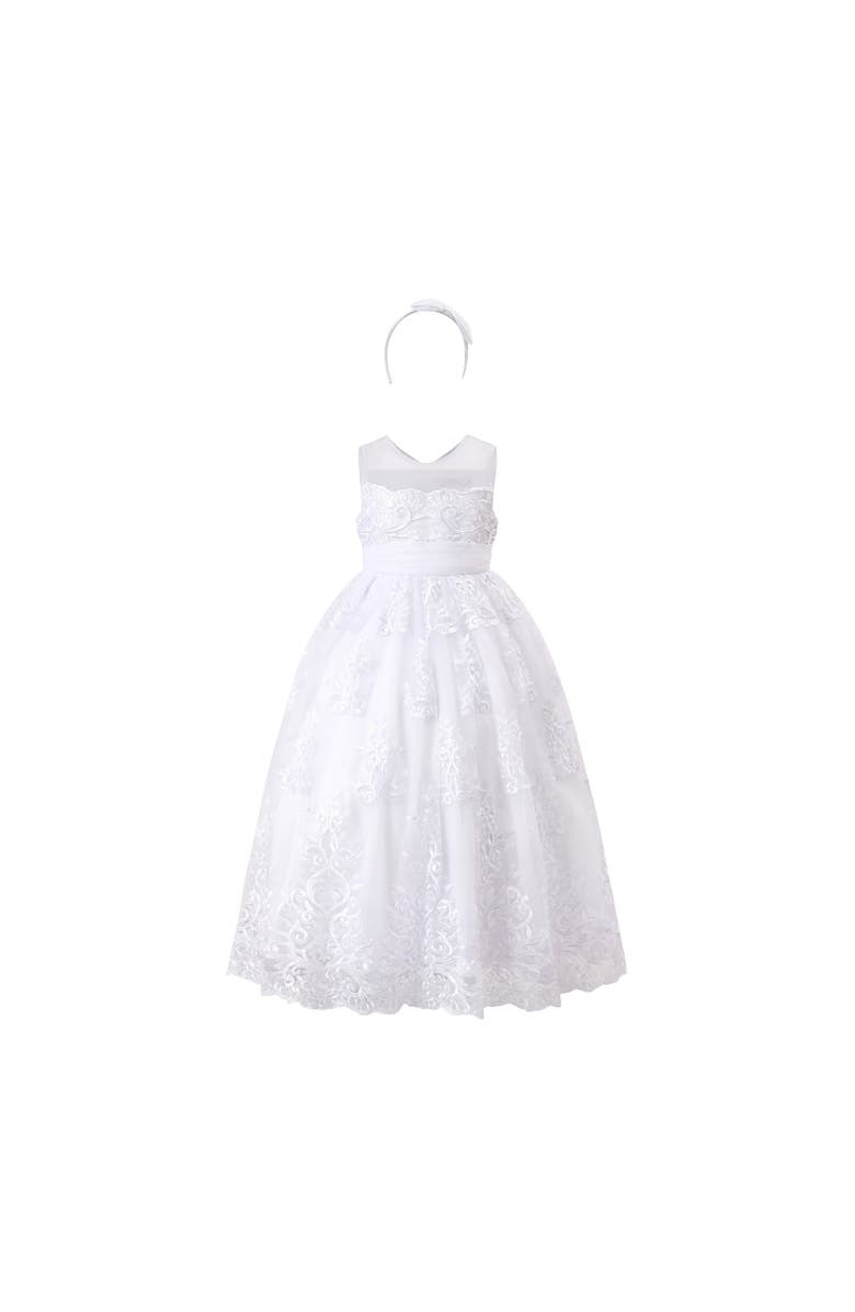 Tulleen Auresta Lace Sleeveless Dress, Alternate, color, White
