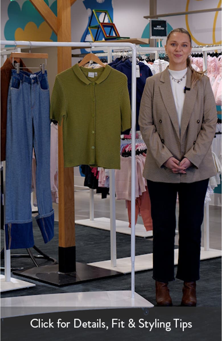 Ihdemue Textured Cotton Snap-Up Polo Sweater, sales video thumbnail