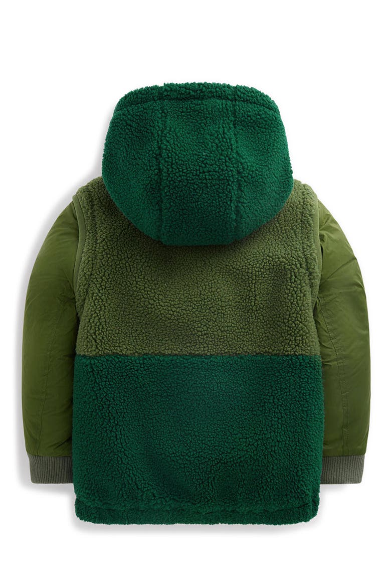 Kids' 2-in-1 Panelled Fleece Mix Jacket, Alternate, color, GREEN