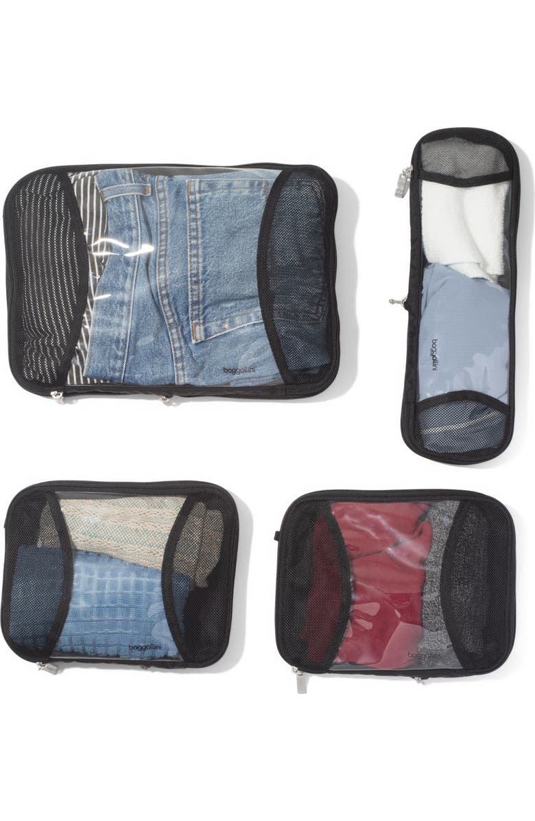 BAGGALLINI Compression Packing Cube 4 Piece Set, Main, color, Black