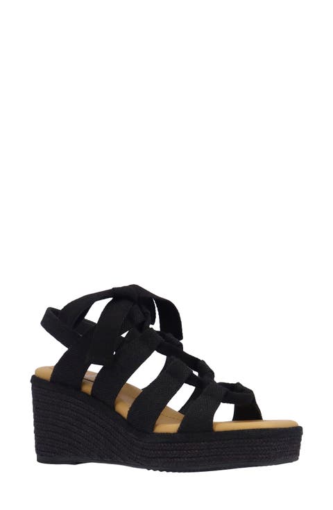 Garlynn Lace-Up Platform Wedge Sandal (Women)